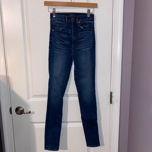 Abercrombie & Fitch ultra high rise super skinny dark blue jeans